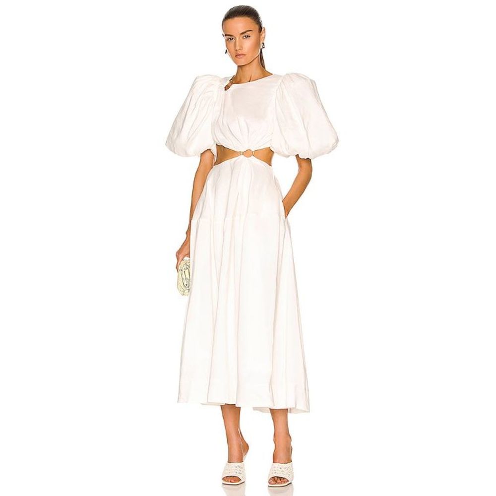 AJE Vanades Cut Out Ring Midi Dress